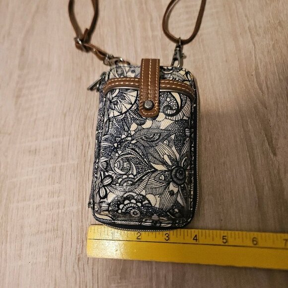 Sakroots Smartphone Wristlet Crossbody Wallet Blue  Zip Around * No Wrist Strap - Picture 8 of 8